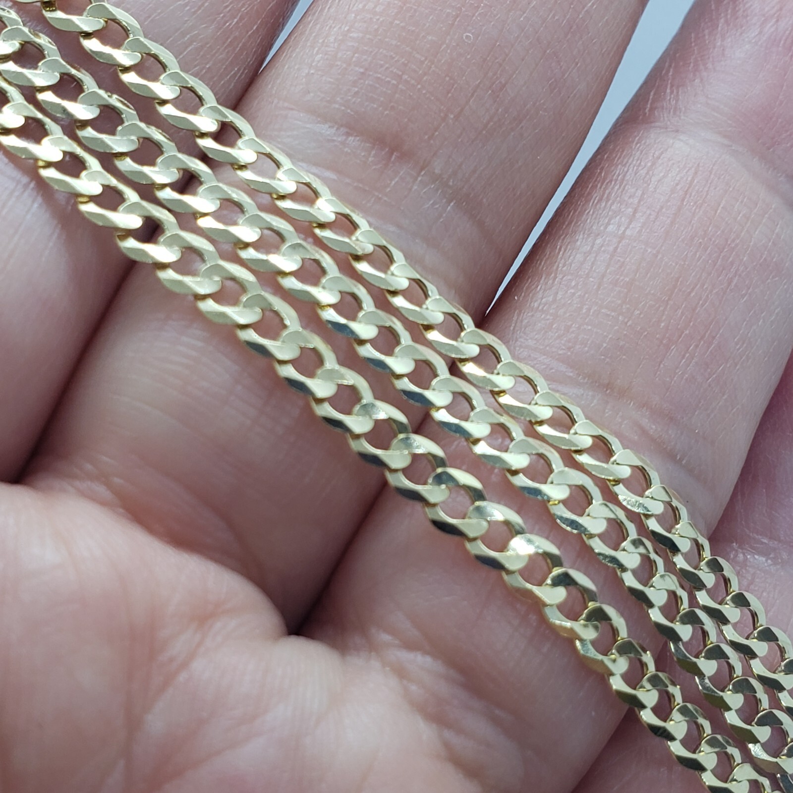 10K Yellow Gold Solid Cuban Link Chain Curb Necklace Bracelet 4mm Size 7″~30″