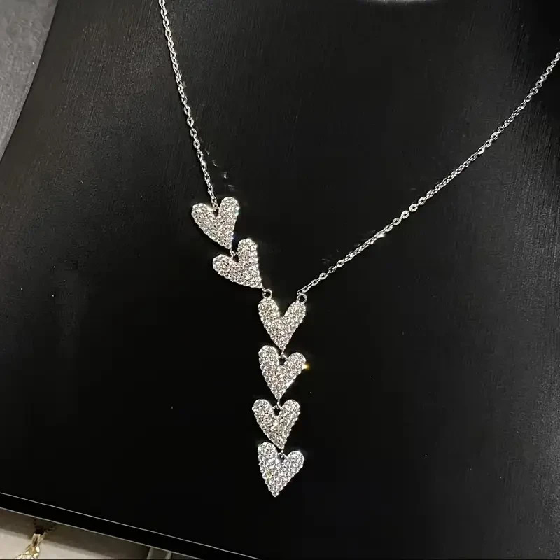 2Ct Round Cut Lab Created Diamond Heart Lariat Necklace In 14k White Gold Plated