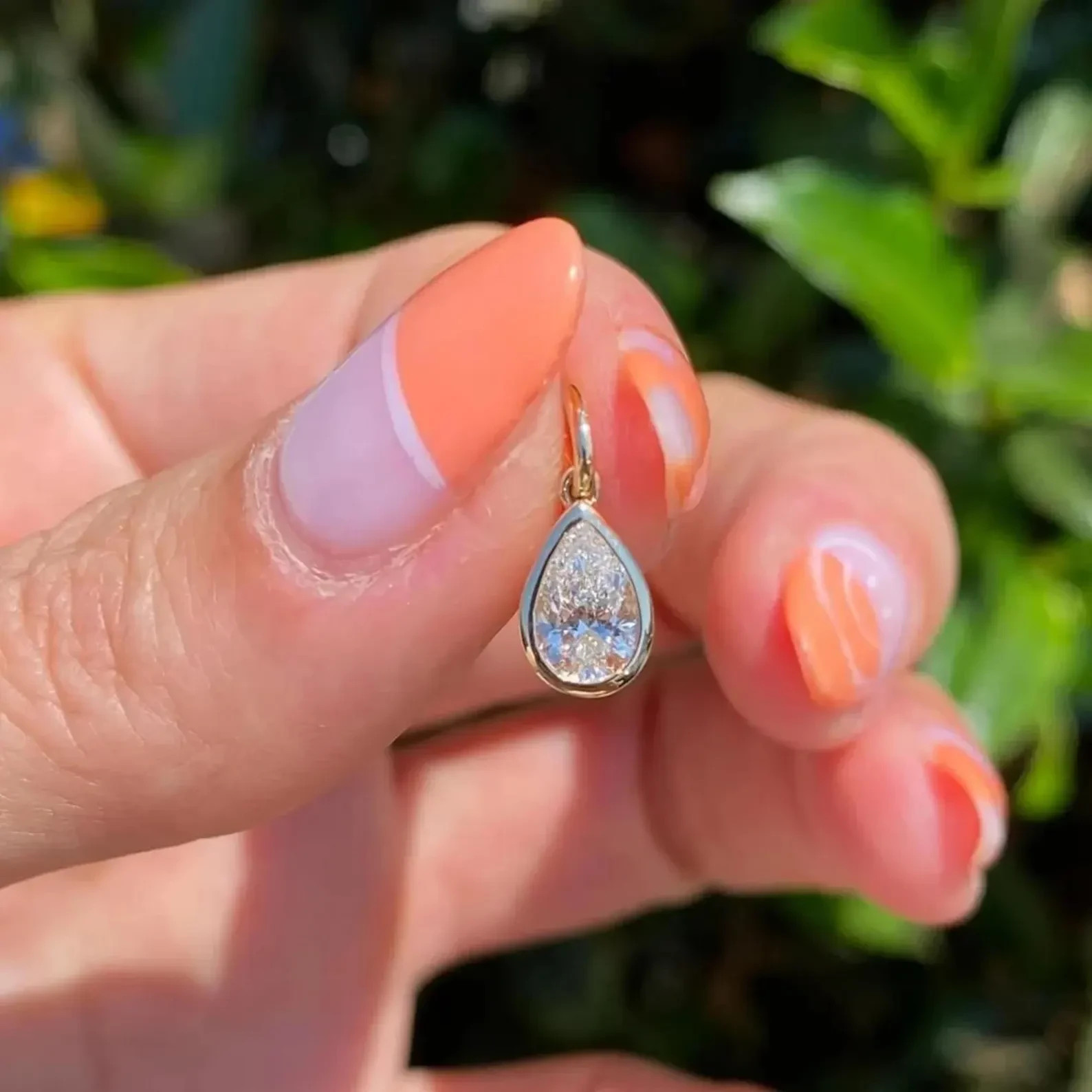 Lab Grown Diamond Pendant Pear Cut 925 Sterling Silver Pendant Gifts For Her