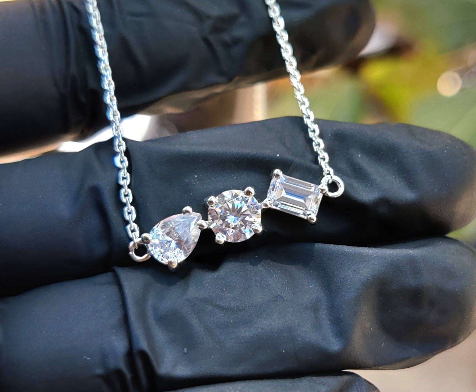 3.50Ct Lab Created Diamond Necklace Pendant 14K White Gold Plated 935 Silver