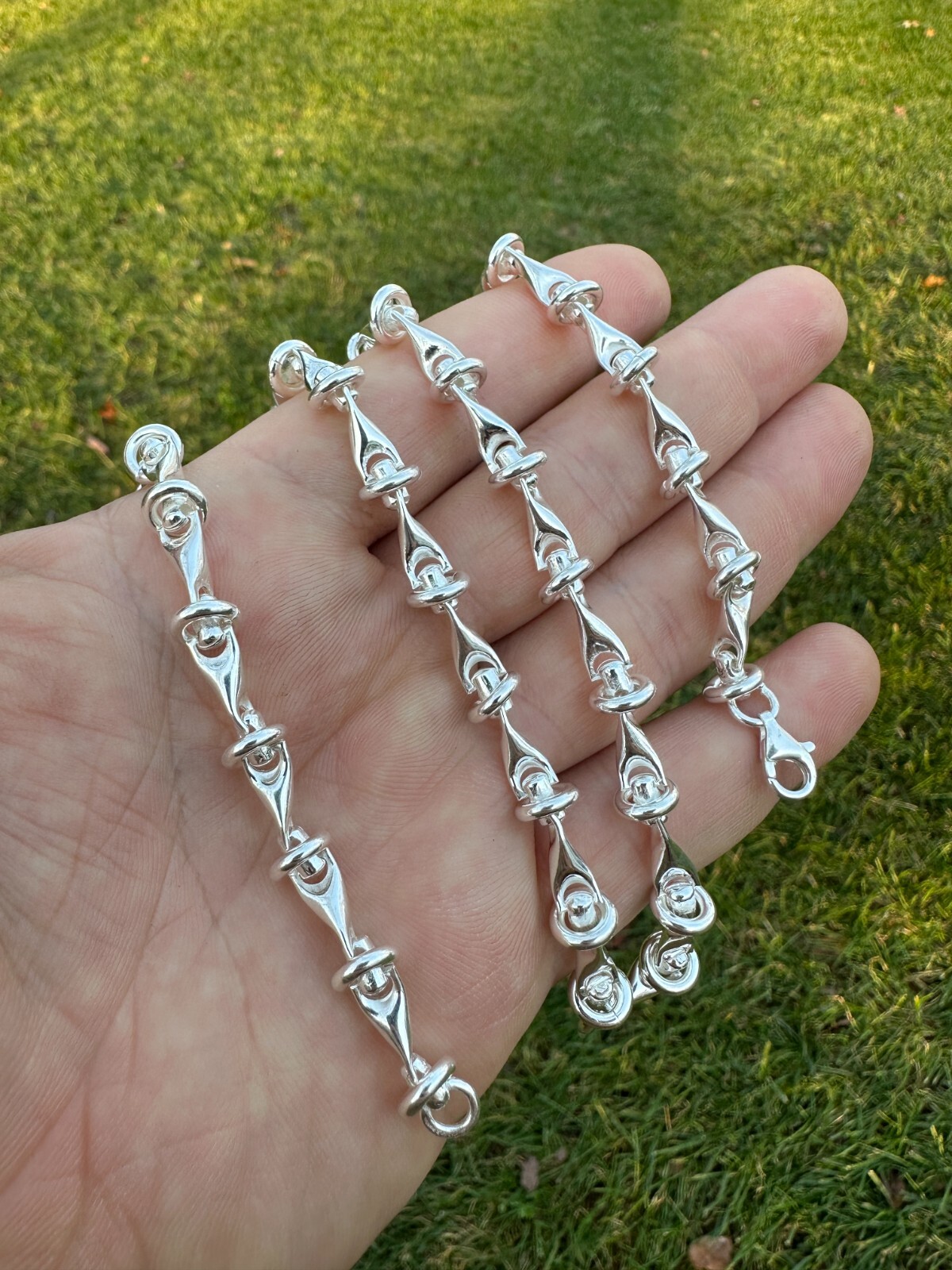 Real 925 Sterling Silver Custom 8mm Barbed Wire Link Chain Necklace Or Bracelet