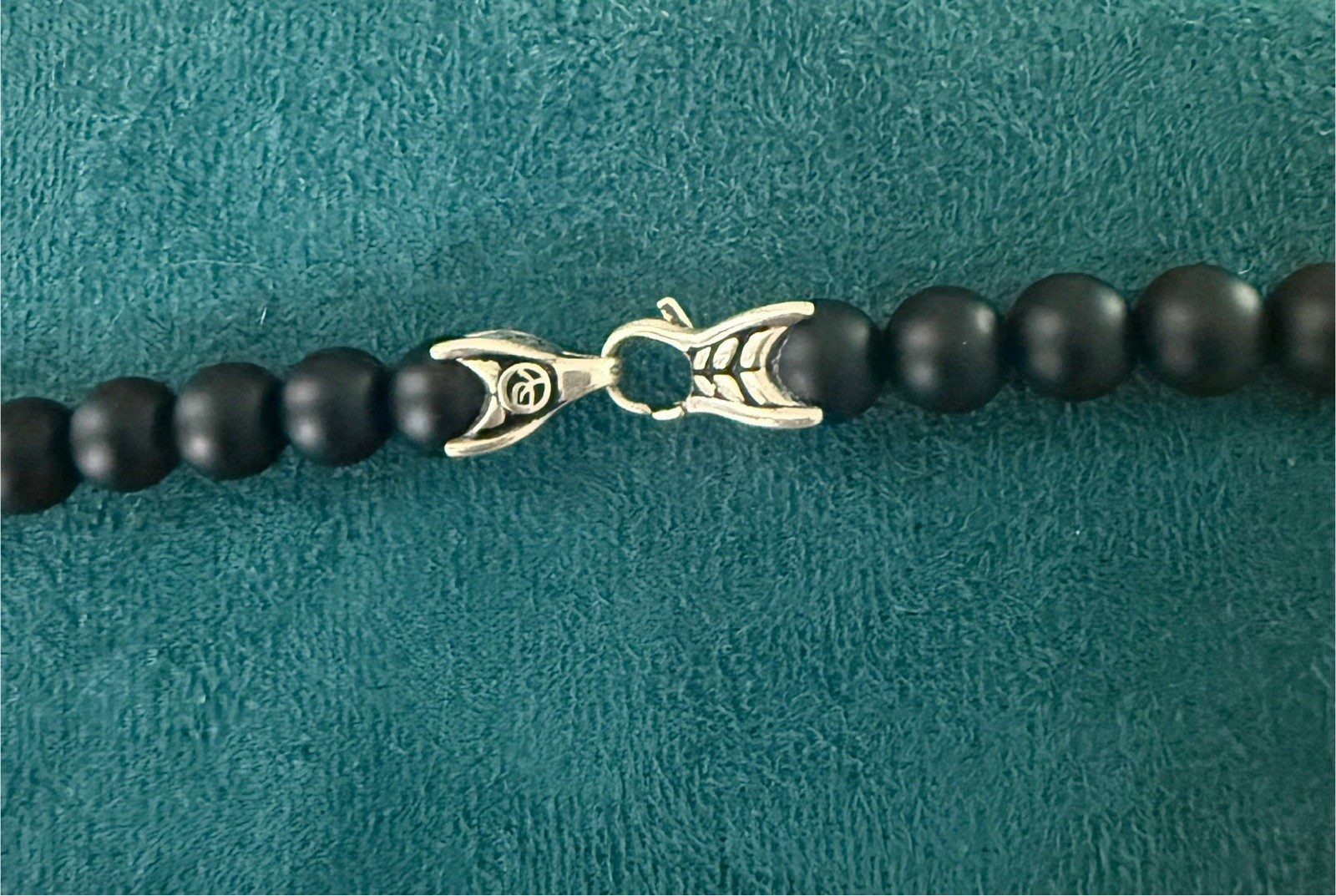 David Yurman .925 Sterling Silver Beads Black Onyx 8mm Necklace 24″