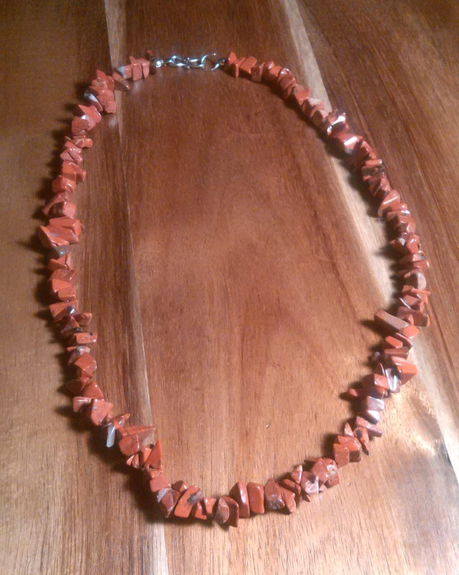 Red Jasper Chips Sterling Silver Necklace