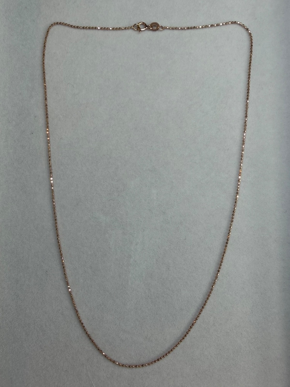 MILOR Italy 14k Yellow Gold Petite 1mm Faceted Ball Bead Chain Necklace 18 Inch