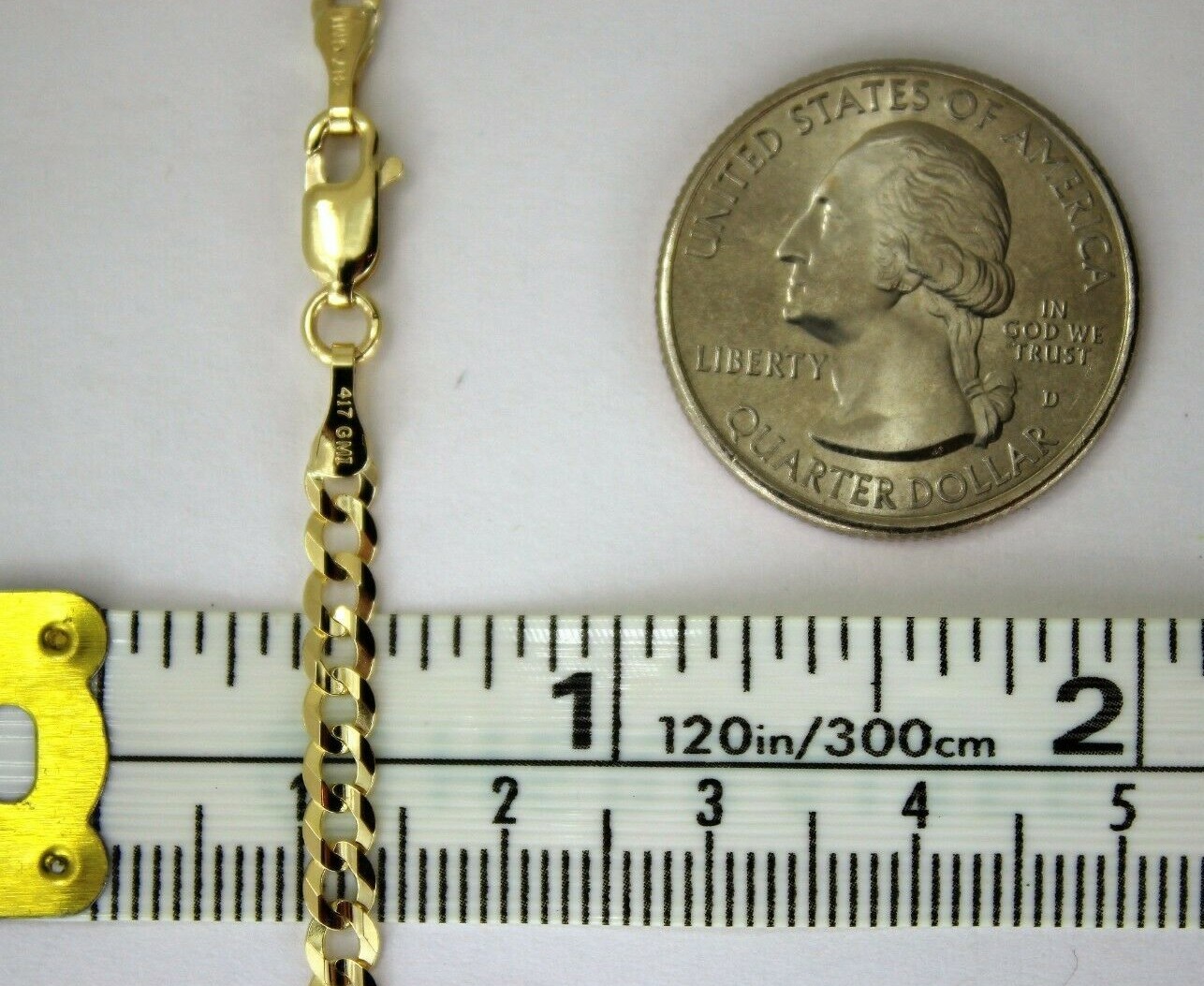 10K Solid Gold Cuban Link Chain Necklace Bracelet for Men Women 2mm~13mm 7″~30″