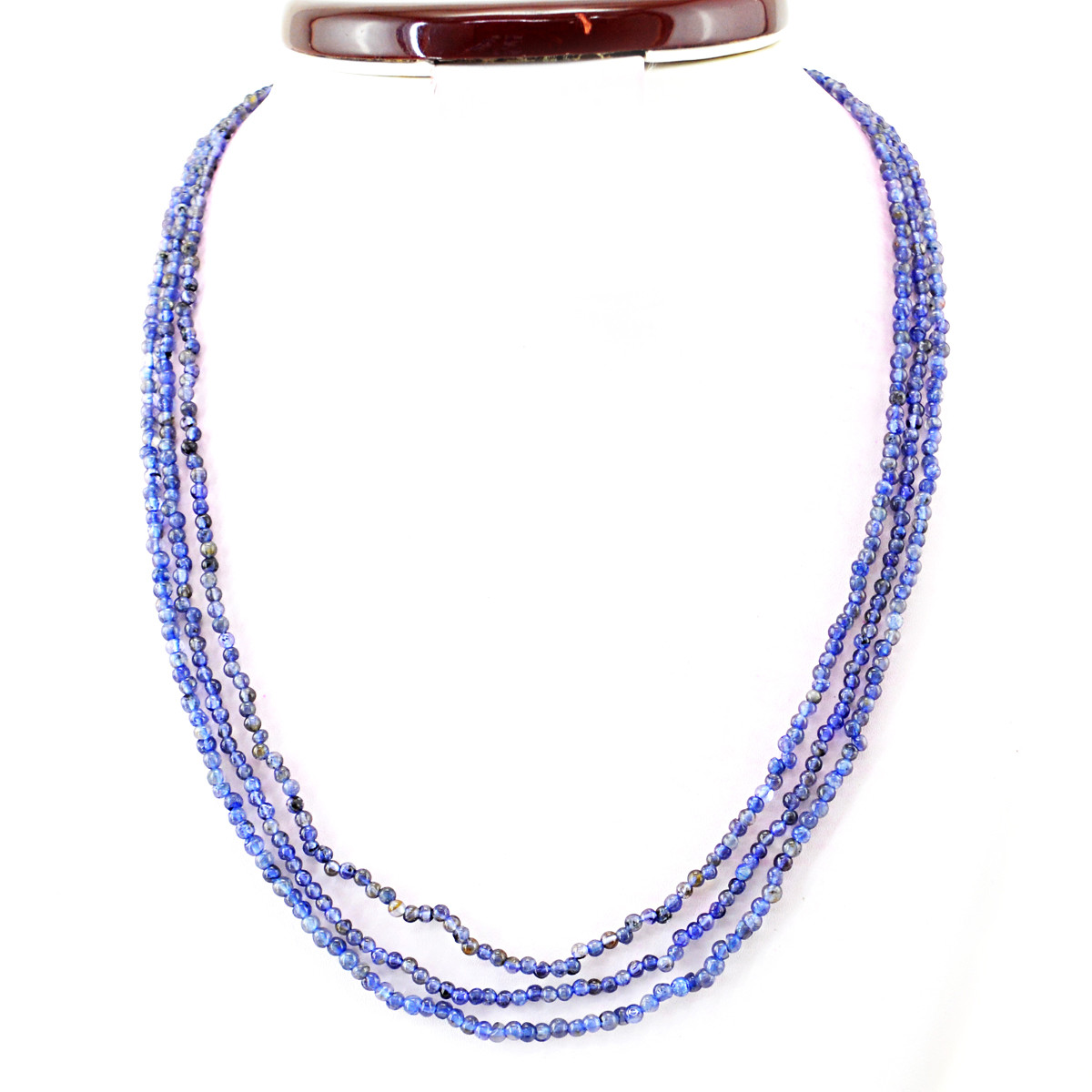 Blue Tanzanite 128.50 Cts Natural Amazing 20 Inches Long Round Beads Necklace