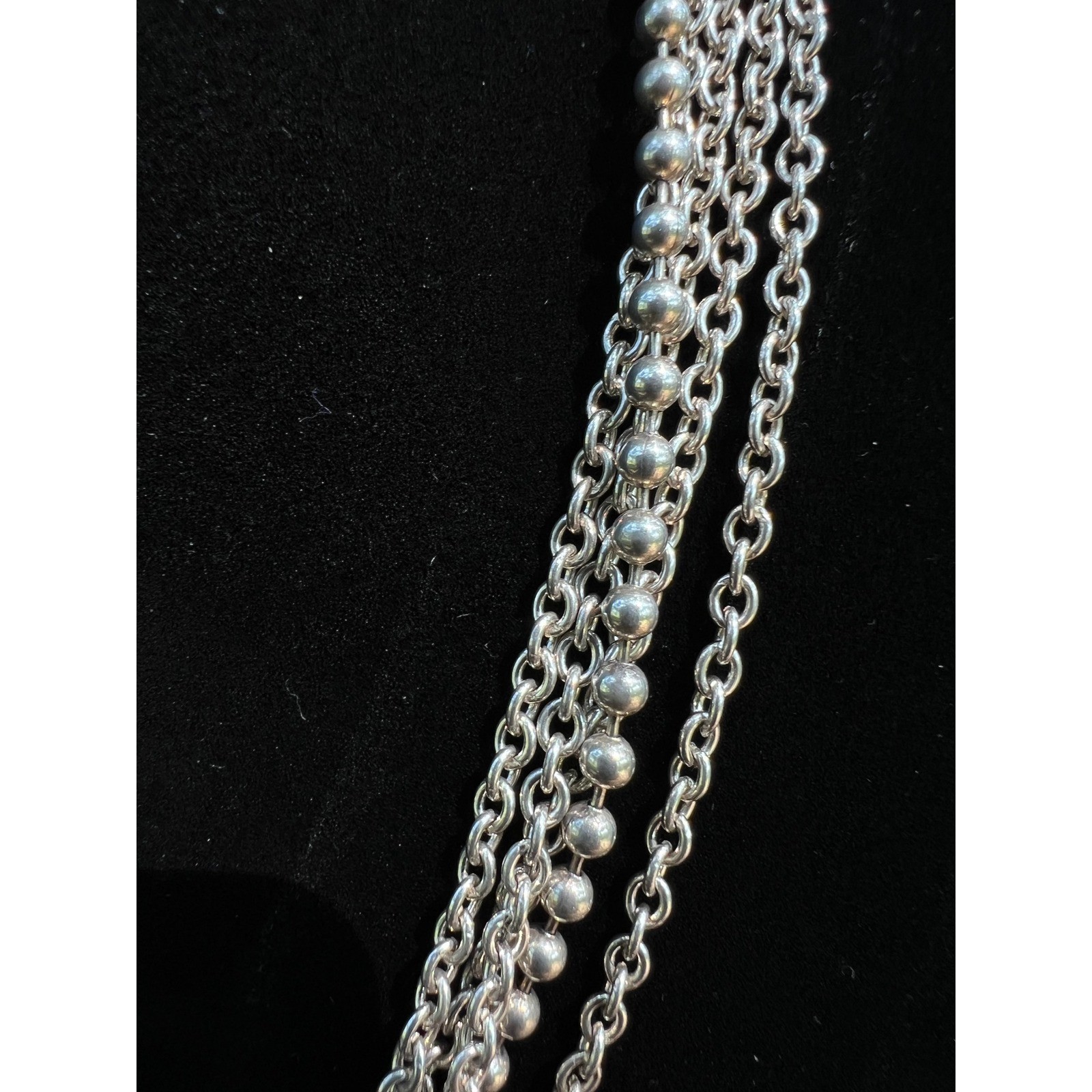 VTG LAGOS Caviar 925 SS 18K Multistrand 27.5″ 58g Necklace