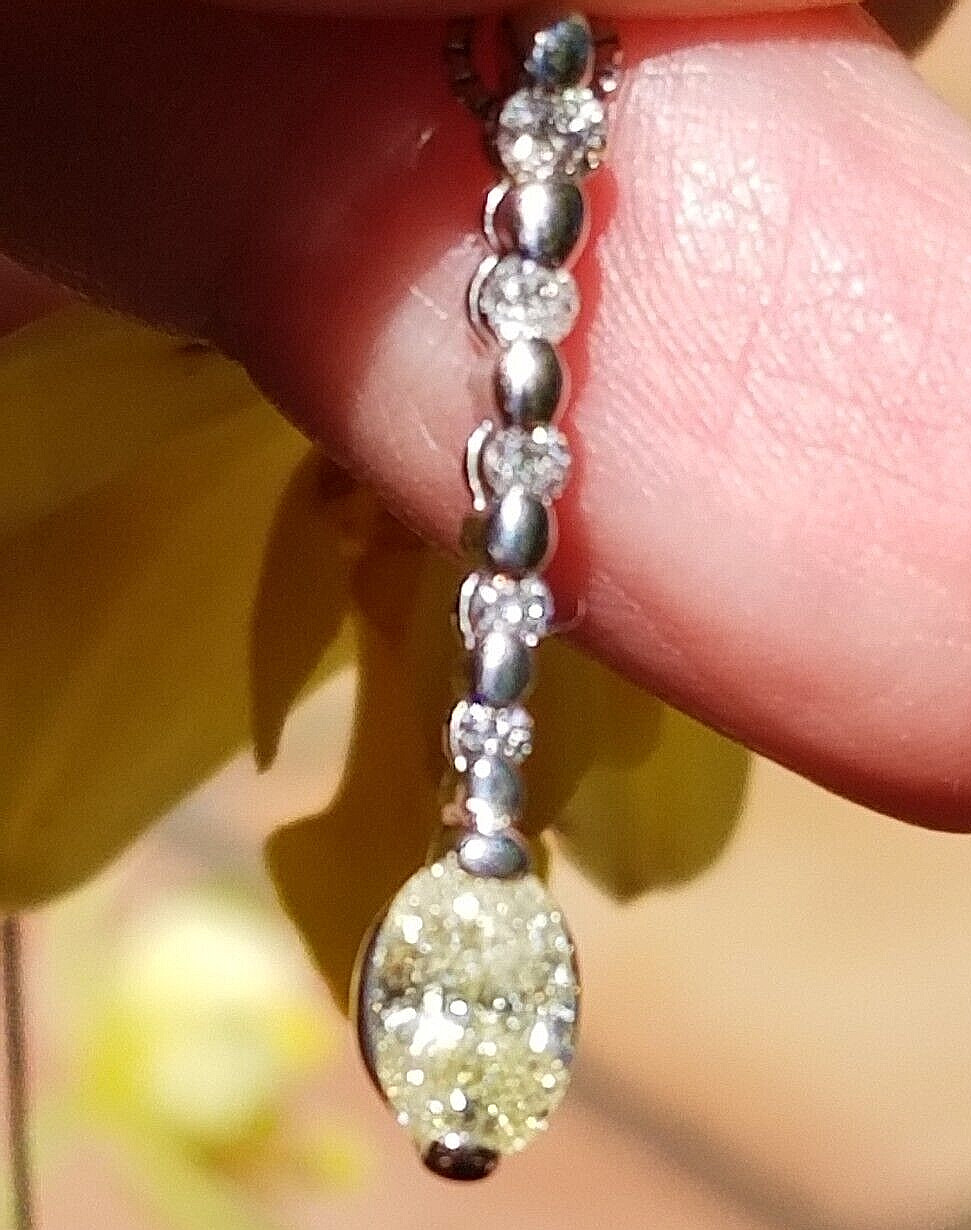 Fancy Light Yellow Oval Diamond Solitaire Platinum Pendant Necklace 16″