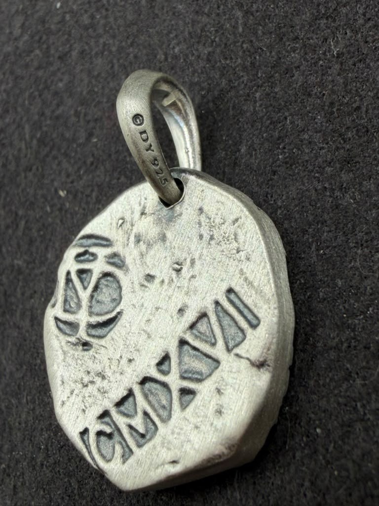 David Yurman Sterling Silver Shipwreck Coin Amulet Pendant