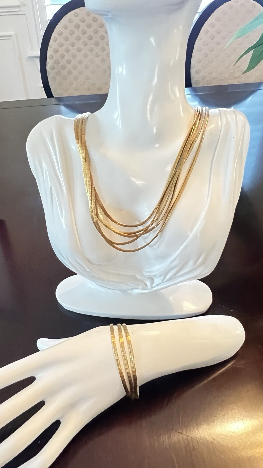 Vicenza SET Italy 18K Gold Multi Strand Necklace & Bracelet. Heavy Luxury Estate