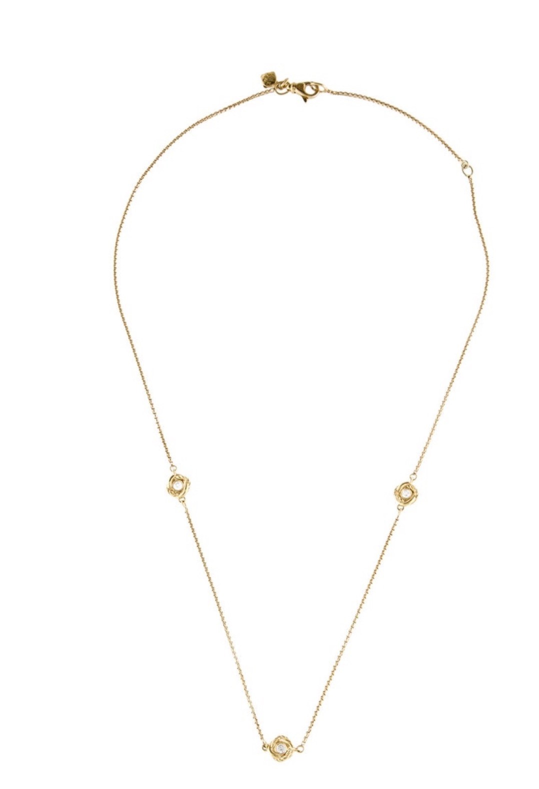 DAVID YURMAN 18K 750 YELLOW GOLD DIAMOND PETITE INFINITY STATION NECKLACE
