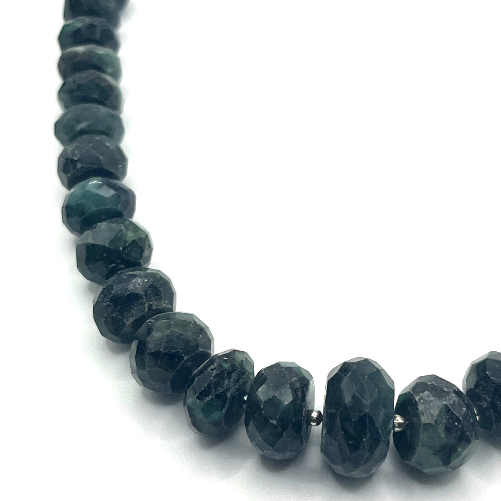 RSI Necklace Labradorite Faceted Bead Single Strand Graduated Sterling 925 Clasp