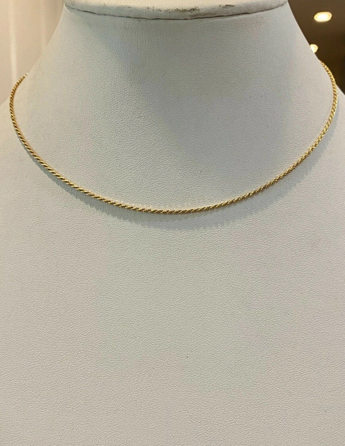14K Gold Plated Plated 925 Silver Rope Necklace 1.5mm