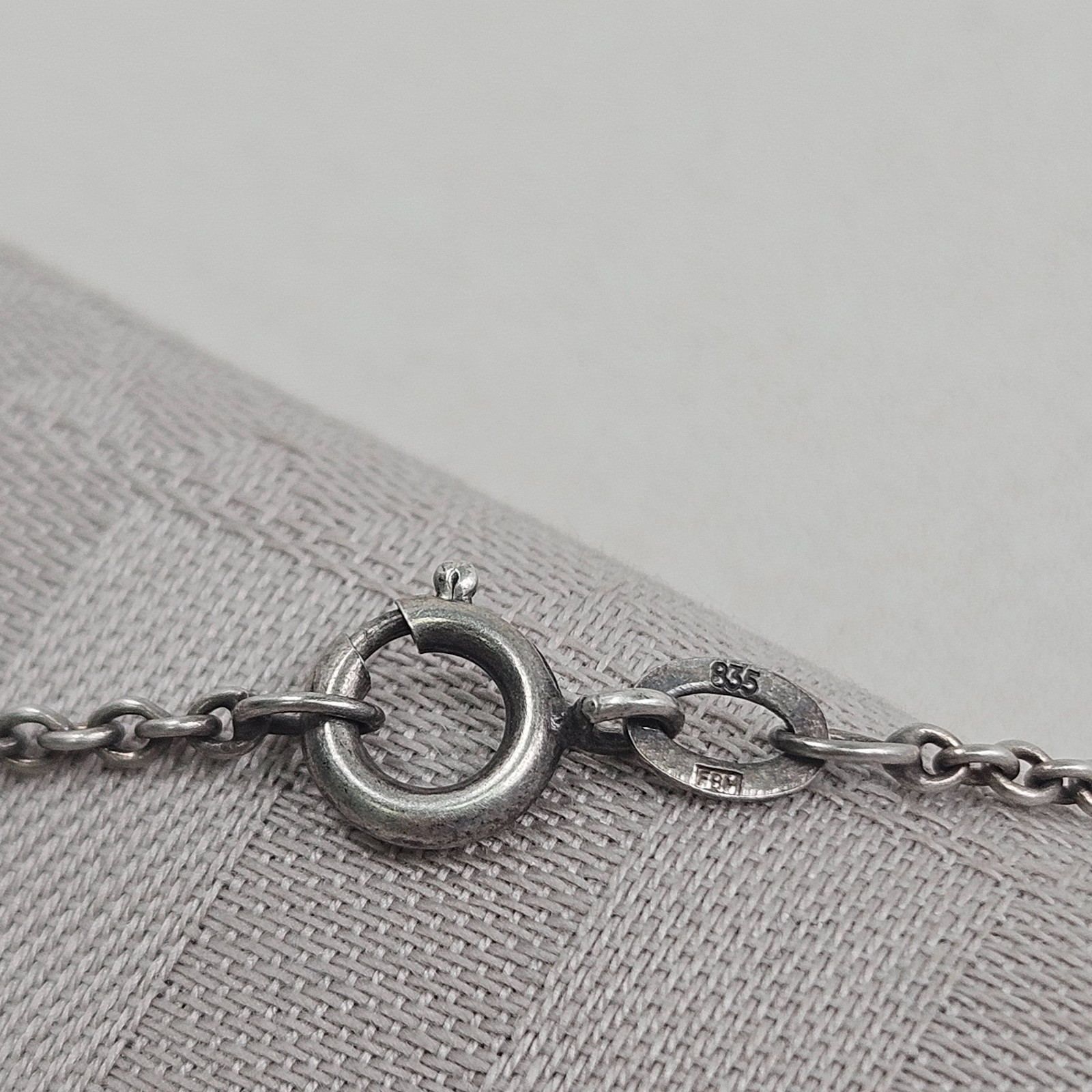 Vintage FBM Friedrich Binder 835 Silver Modernist Long Necklace Mönsheim German