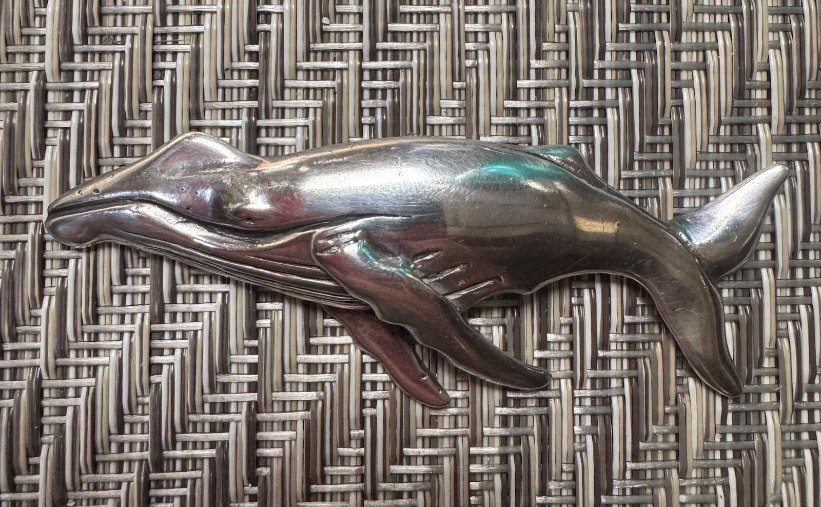 Sterling Humpback Whale Pendant & Chain Custom Signed