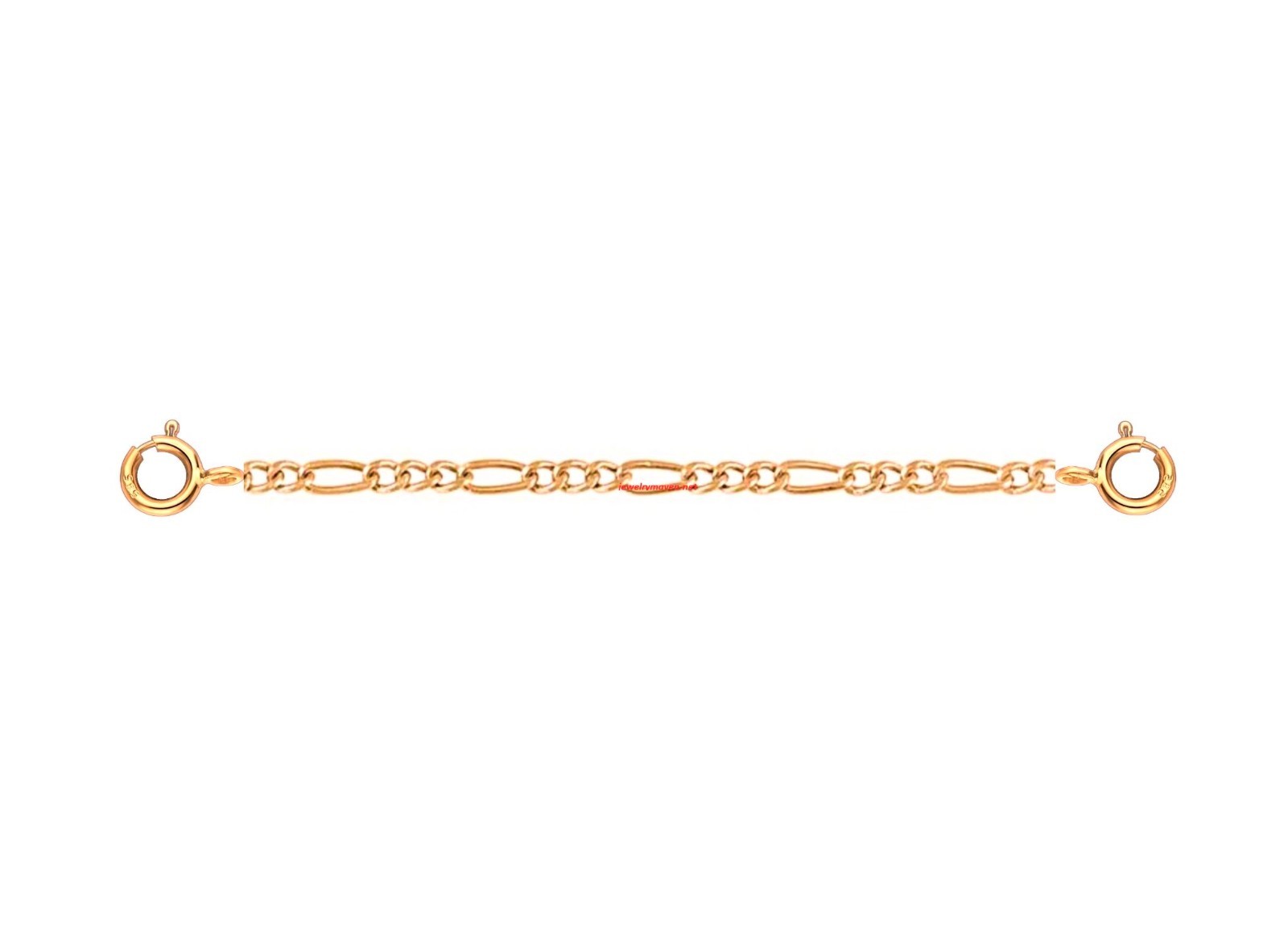 14k 2mm Figaro Rose Gold 2″ Chain Extender Safety double 4.5mm spring ring USA