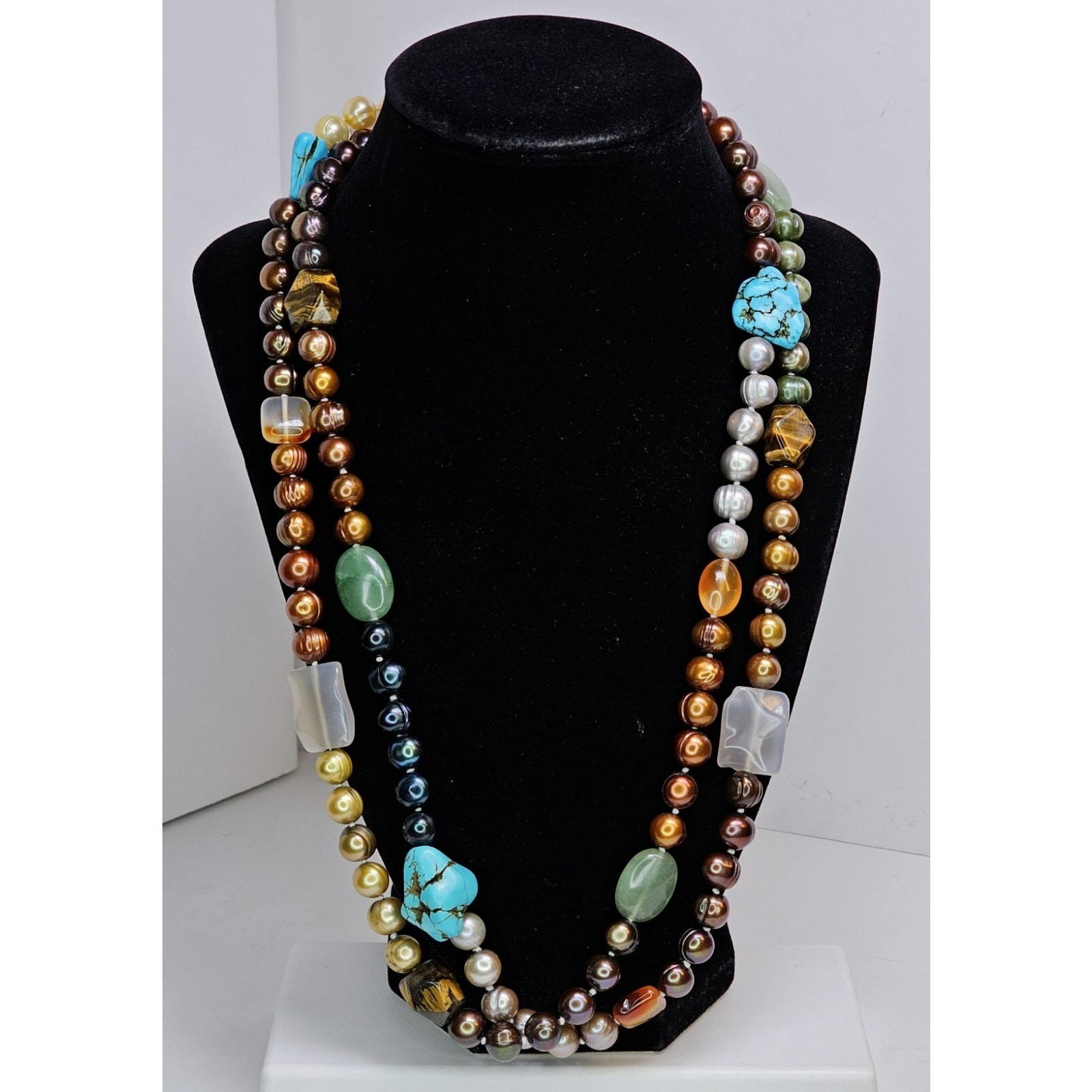 Multi-Gemstone Necklace 48″ Long – Colorful – Fashion – Beautiful