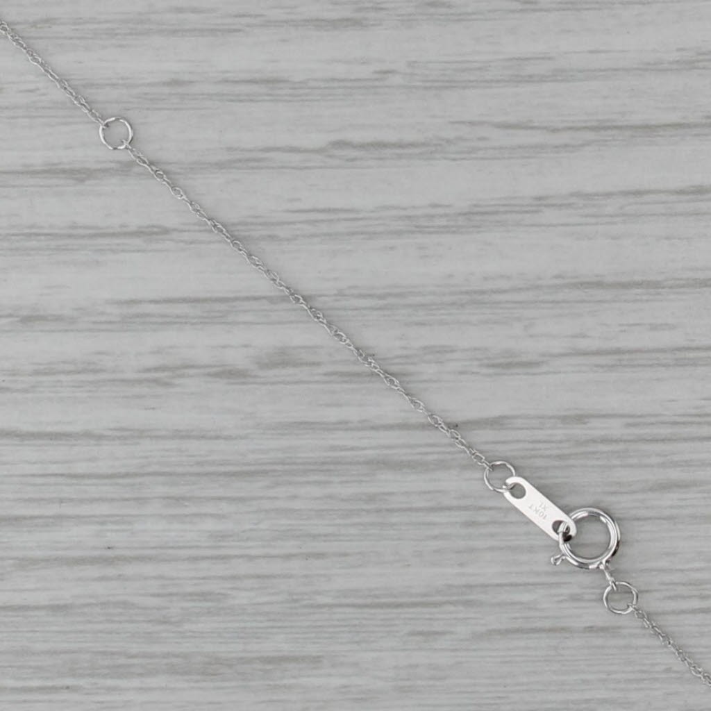 New 0.20ctw Diamond 3-Stone Pendant Necklace 14k White Gold 16″-18″ Rope Chain