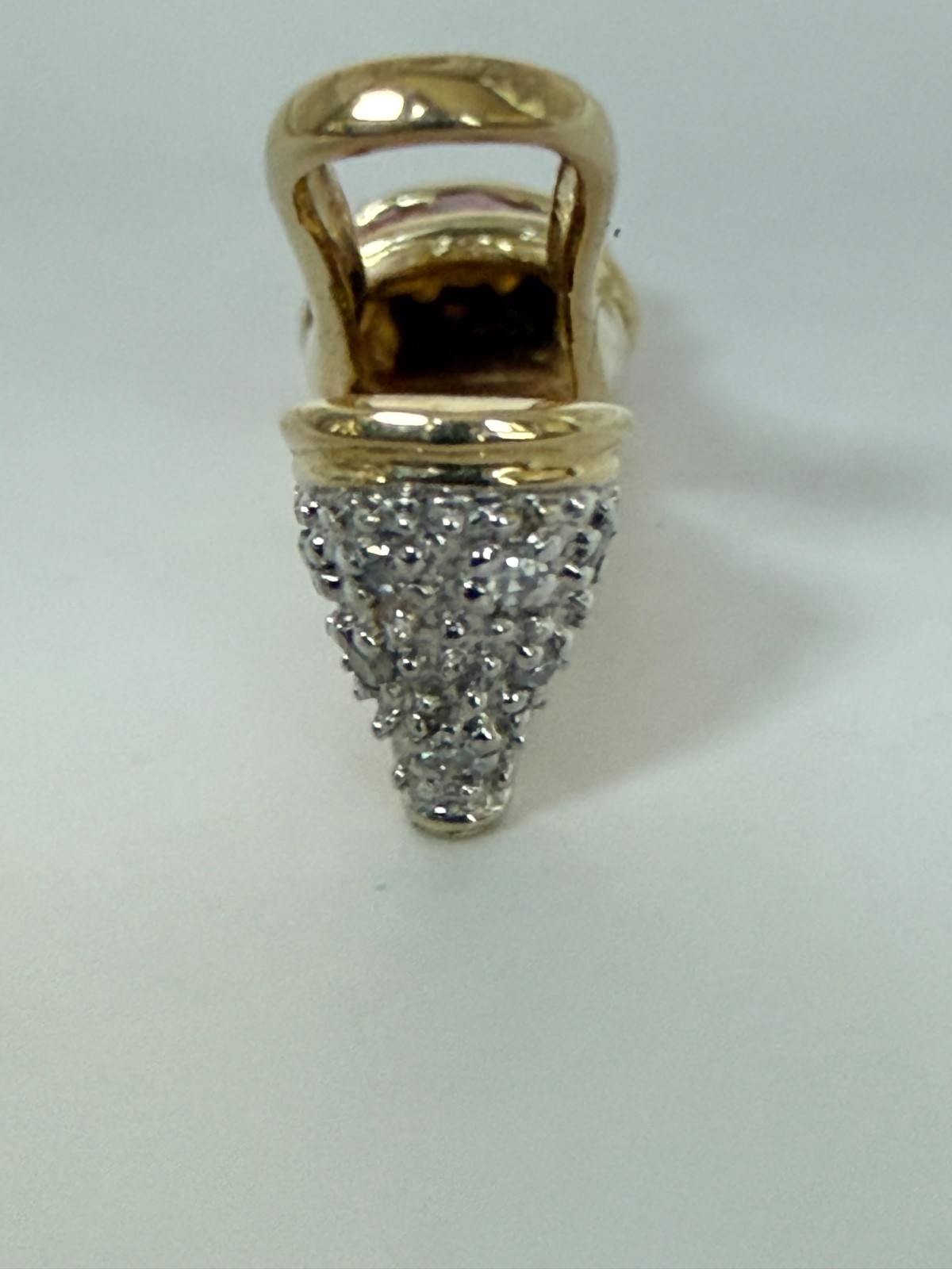 10K 5 Ruby & Diamond High Heel Slingback Pendant/Slide 2.4 g