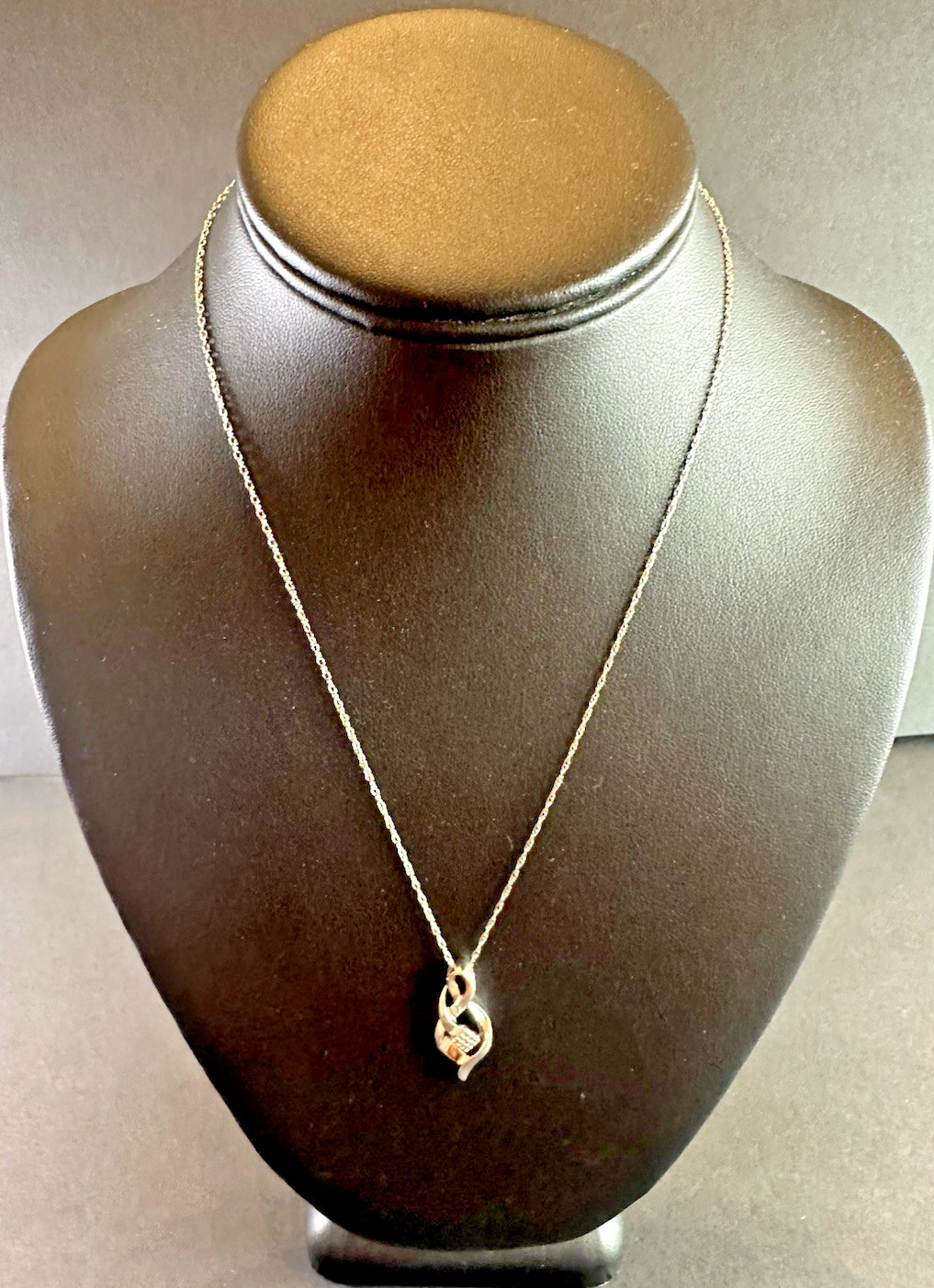 925 Sterling SUN Real Diamond Infinity Ribbon Slide Pendant with 18″ Chain
