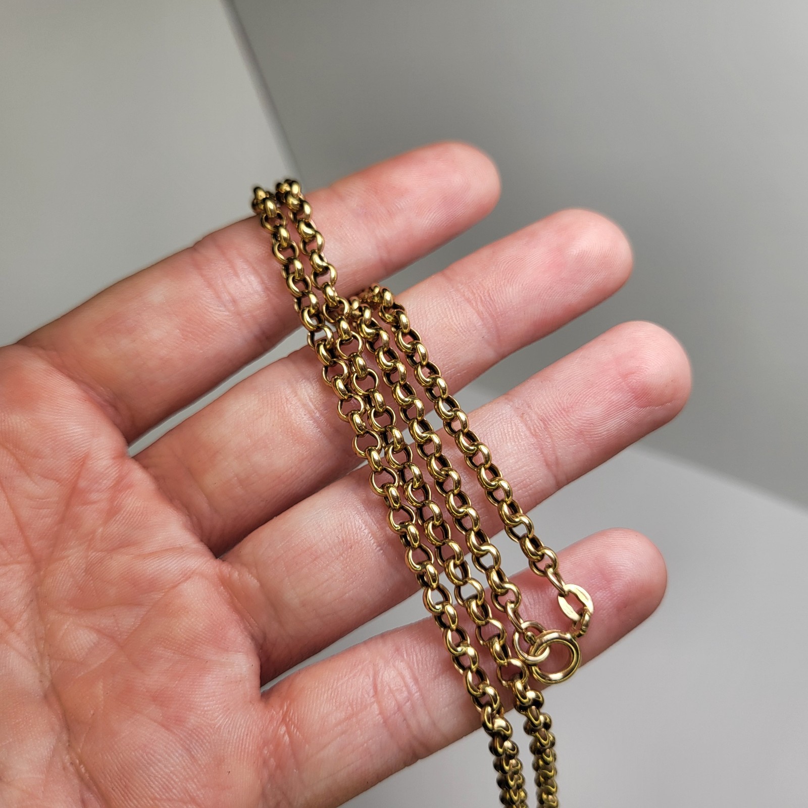 9ct Gold Belcher Chain 7.65g 20.5″ Italian Import UNOAERRE Rolo [M73]