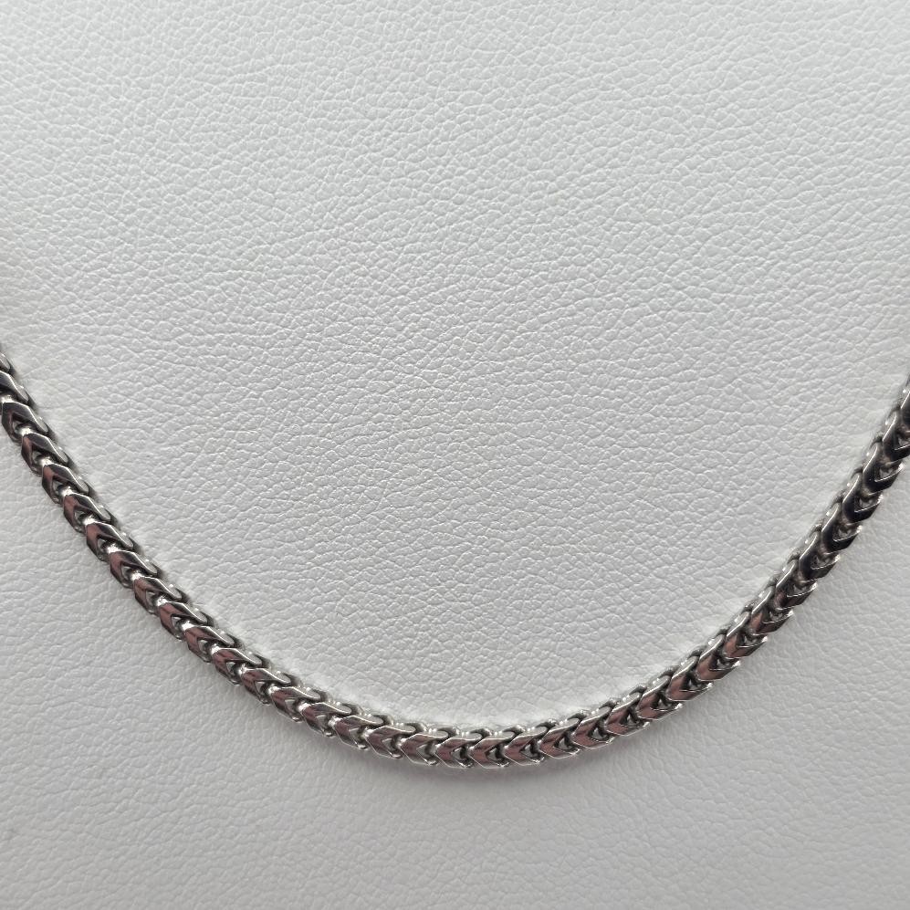 20″ Long 925 Sterling Silver 2.3mm Thick Franco Link Box Chain Necklace ITALY