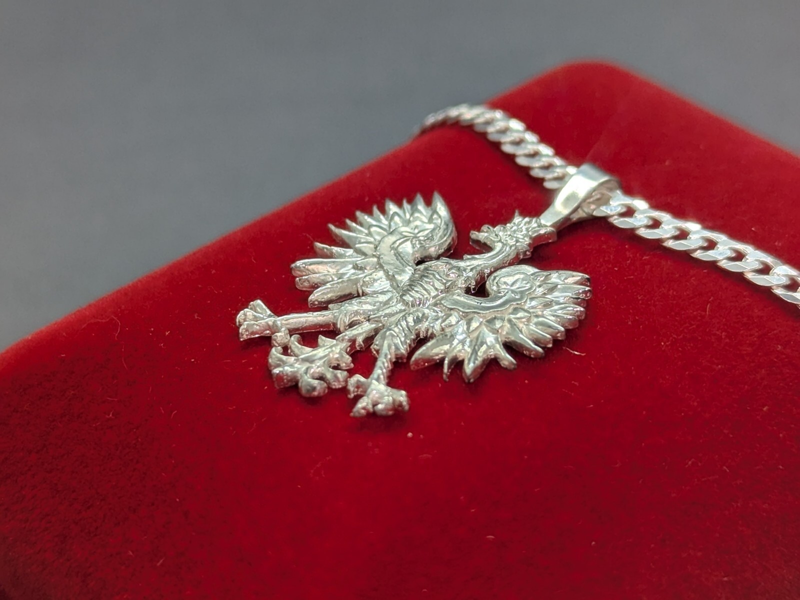 Solid Bright White Sterling Silver Polish Eagle Pendant – Polski Orzeł Wisiorek