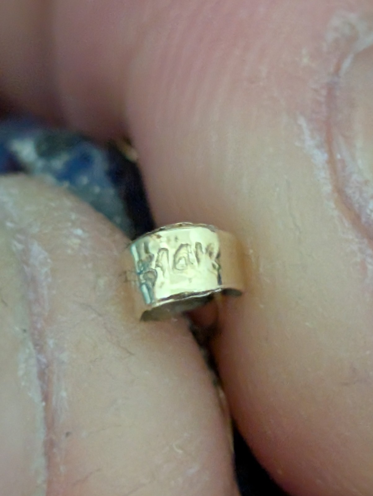 14K Gold Lapis Lazuli Ruby Eye Carved Elephant Pendant