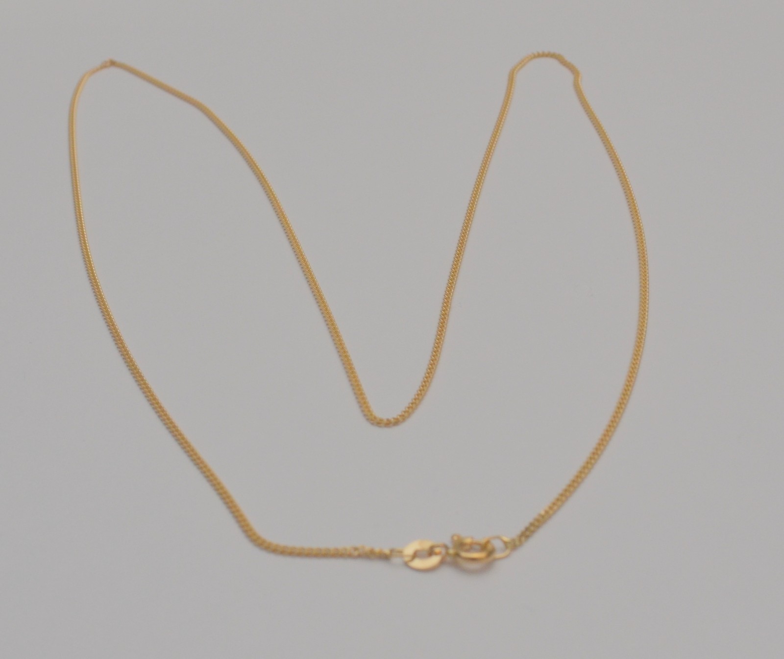 18K Yellow Gold Cuban Link Chain Necklace 1.4mm 23.5” C8