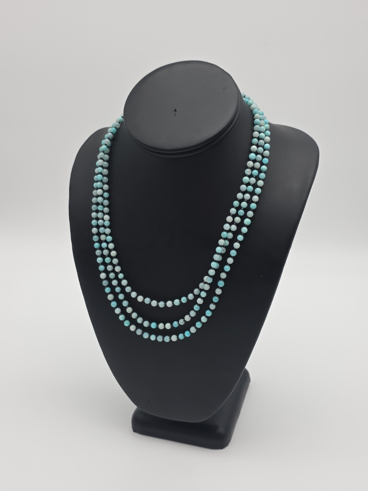 Jay King, DTR mine finds, 3 strand Amazonite necklace 925 Sterling