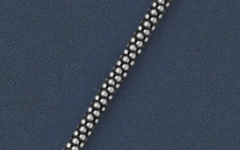 925 Solid Silver BALI POPCORN Chain Necklace-Italian Silver Necklace-Oxidized