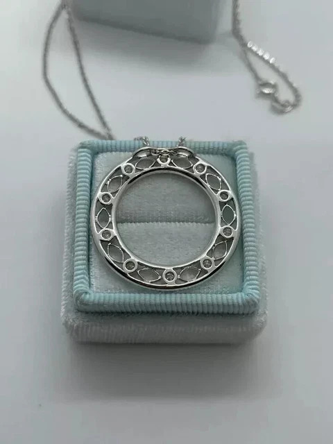Art Deco Style 2Ct Round Lab Created Diamond 14K White Gold Plated Women Pendant
