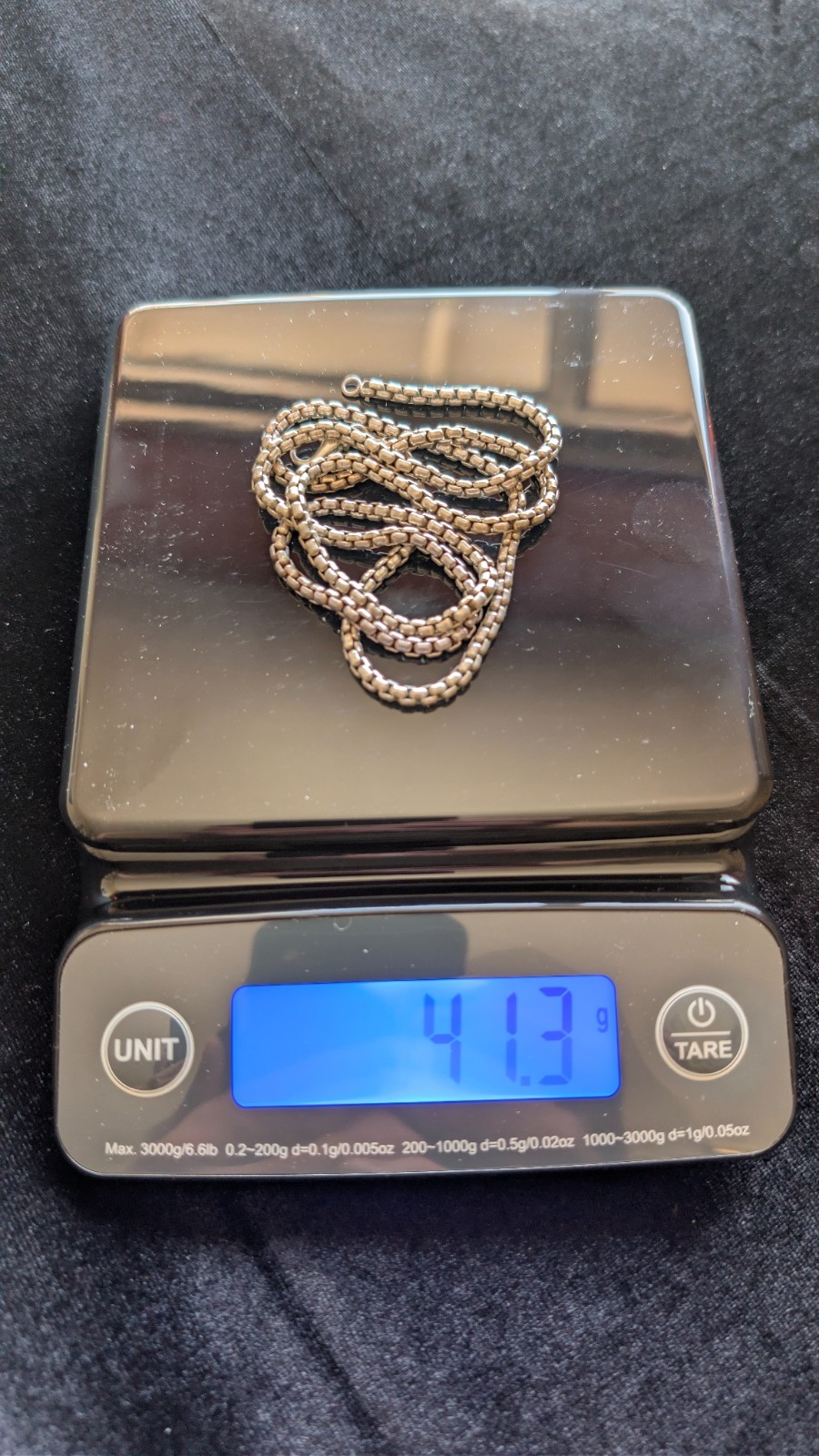 Sterling 925 3mm Rounded Box Chain 28 inches Lobster Claw Clasp 41g