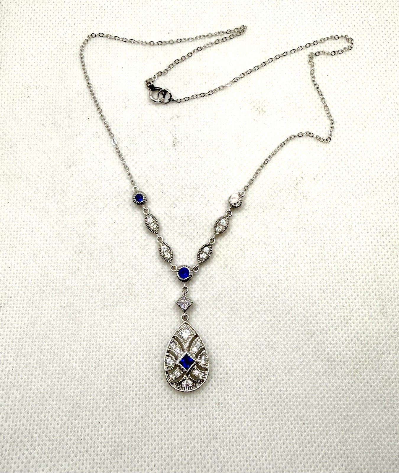 Ross Simons Sterling Silver Multi Gemstone Necklace Pendant 17”