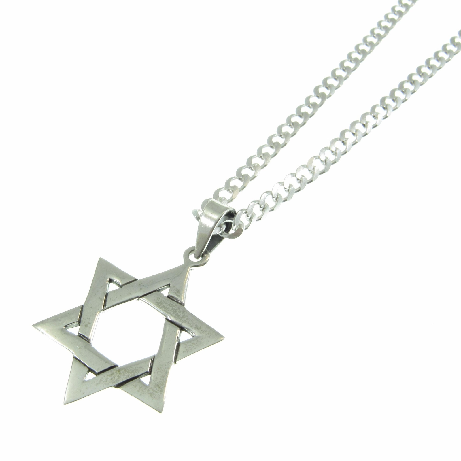 Jewish Star Necklace for Men – Solid 925 Sterling Silver Star of David Pendant