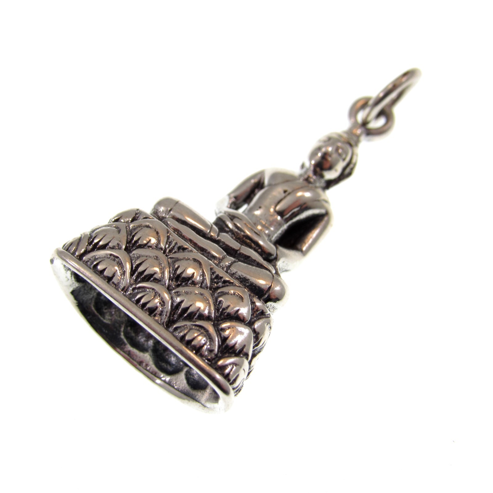 Solid 925 Sterling Silver Seated Praying Buddha Pendant – Spiritual Yoga Jewelry