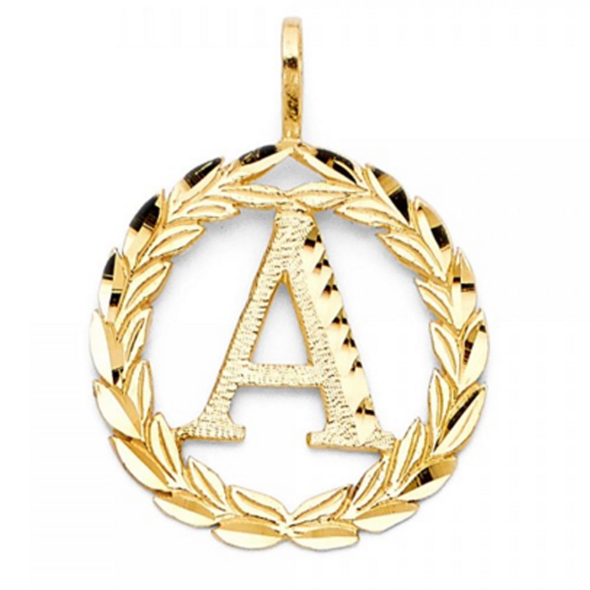 14K Yellow Gold Initial Alphabet Letter Charm Pendant Dije de Oro Letra Inicial