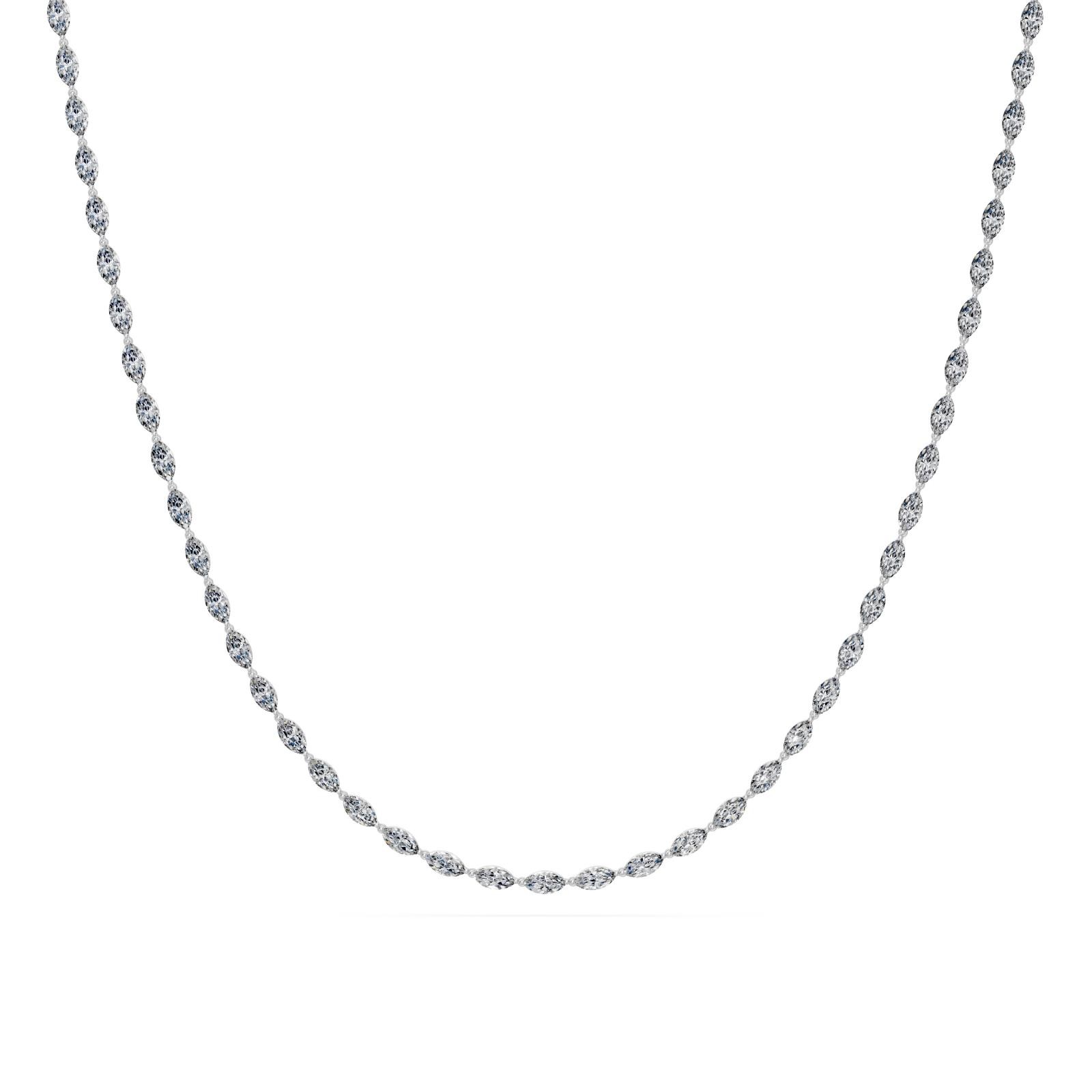 9 Ct Marquise Cut Diamond Tennis Necklace VS1 D-F White Gold 14k