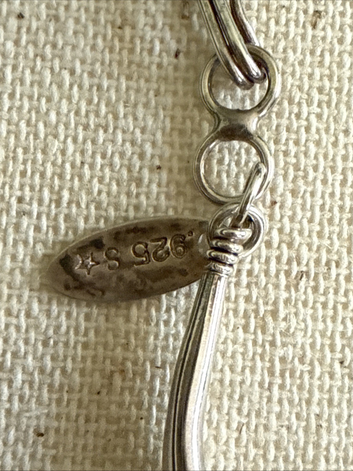 925 Sterling Silver Liquid Silver 10 Strand Stamped Necklace vintage style