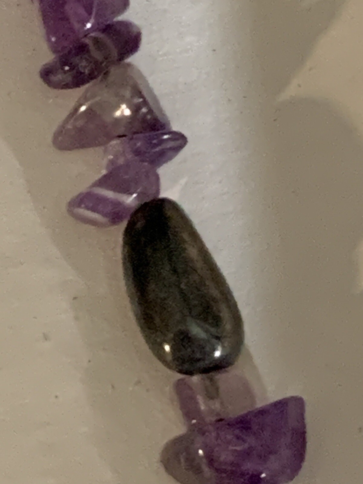 Amethyst Extra Long Sterling Clasp Necklace 36 In