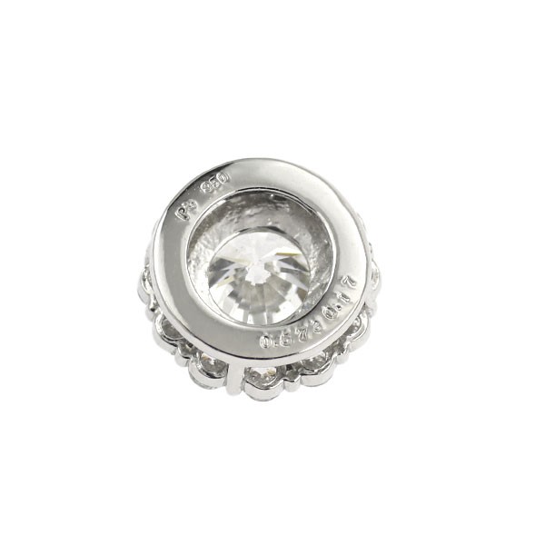Brand New Pt950 Diamond Pendant Top 0.573ct G SI1 G D0.17CT [ESCORE] free shippi