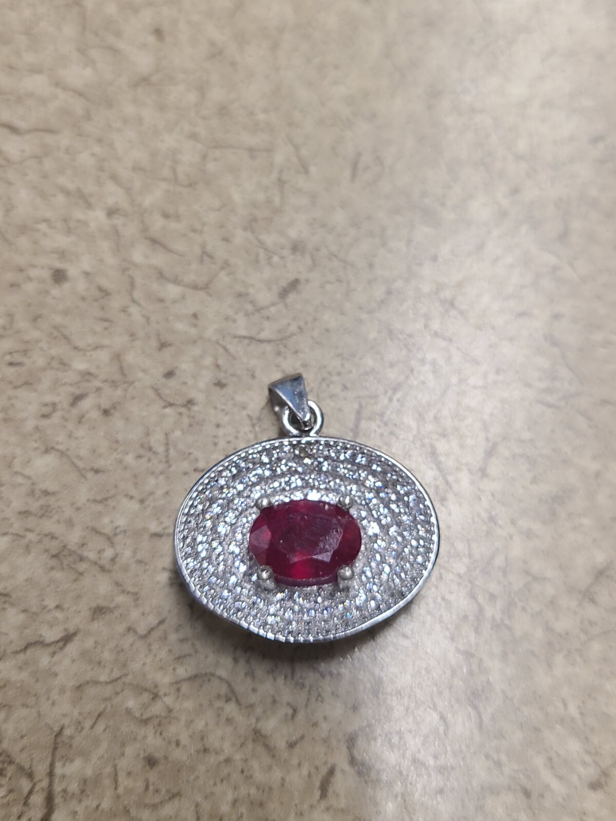 925 Ruby Reversible Pendant 3.4 grams