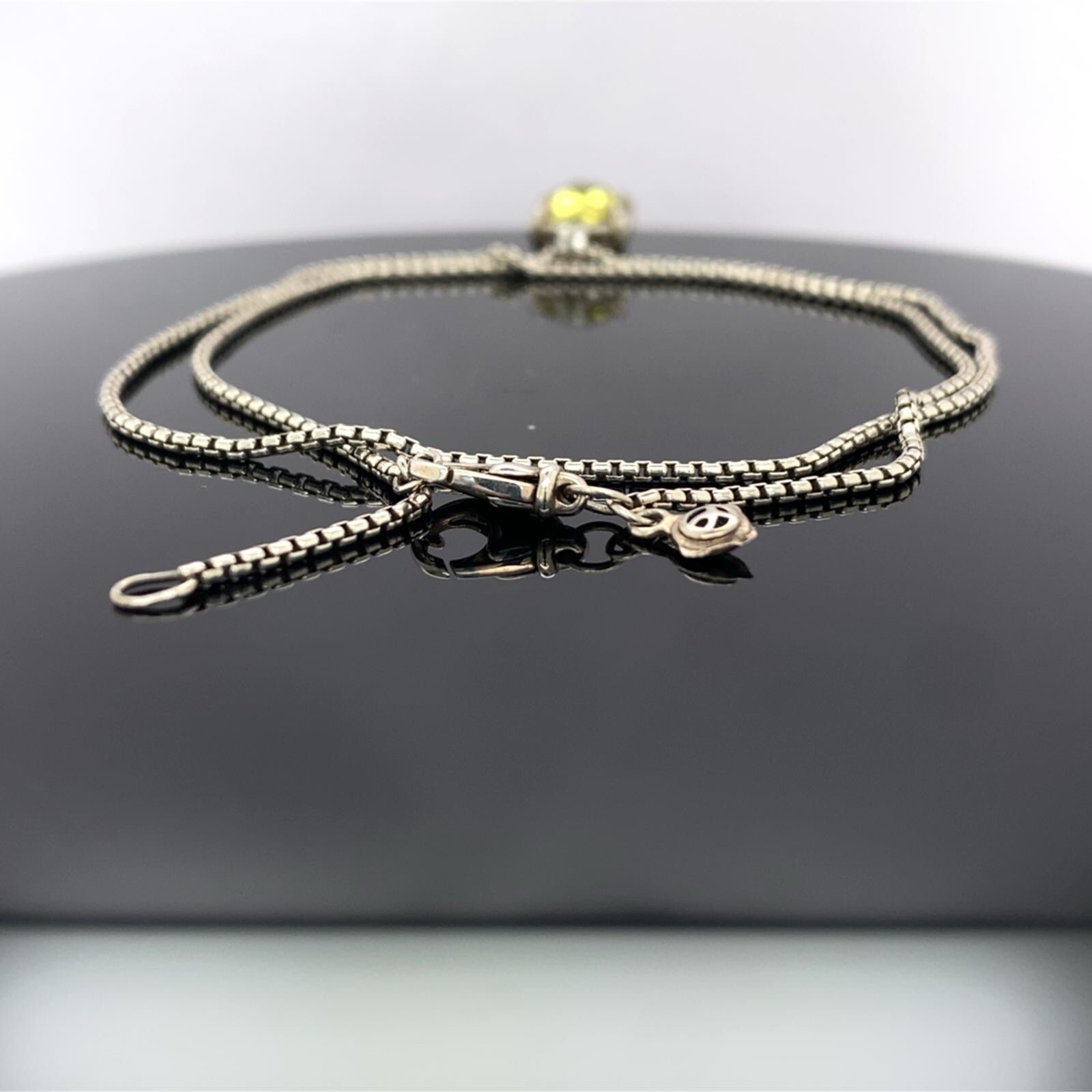 David Yurman Sterling Silver Citrine Chatelaine Diamond Pendant Necklace $1125