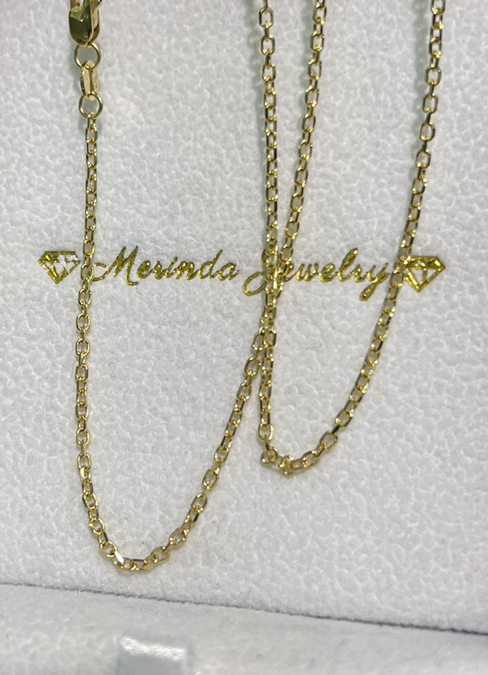 18k Solid Yellow Gold Anchor Chain Necklace for Unisex Kid Adult