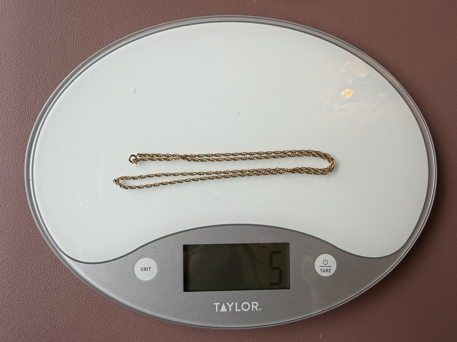 18” Gold Rope Chain Necklace, 14k, 2mm Thick, 5 Grams