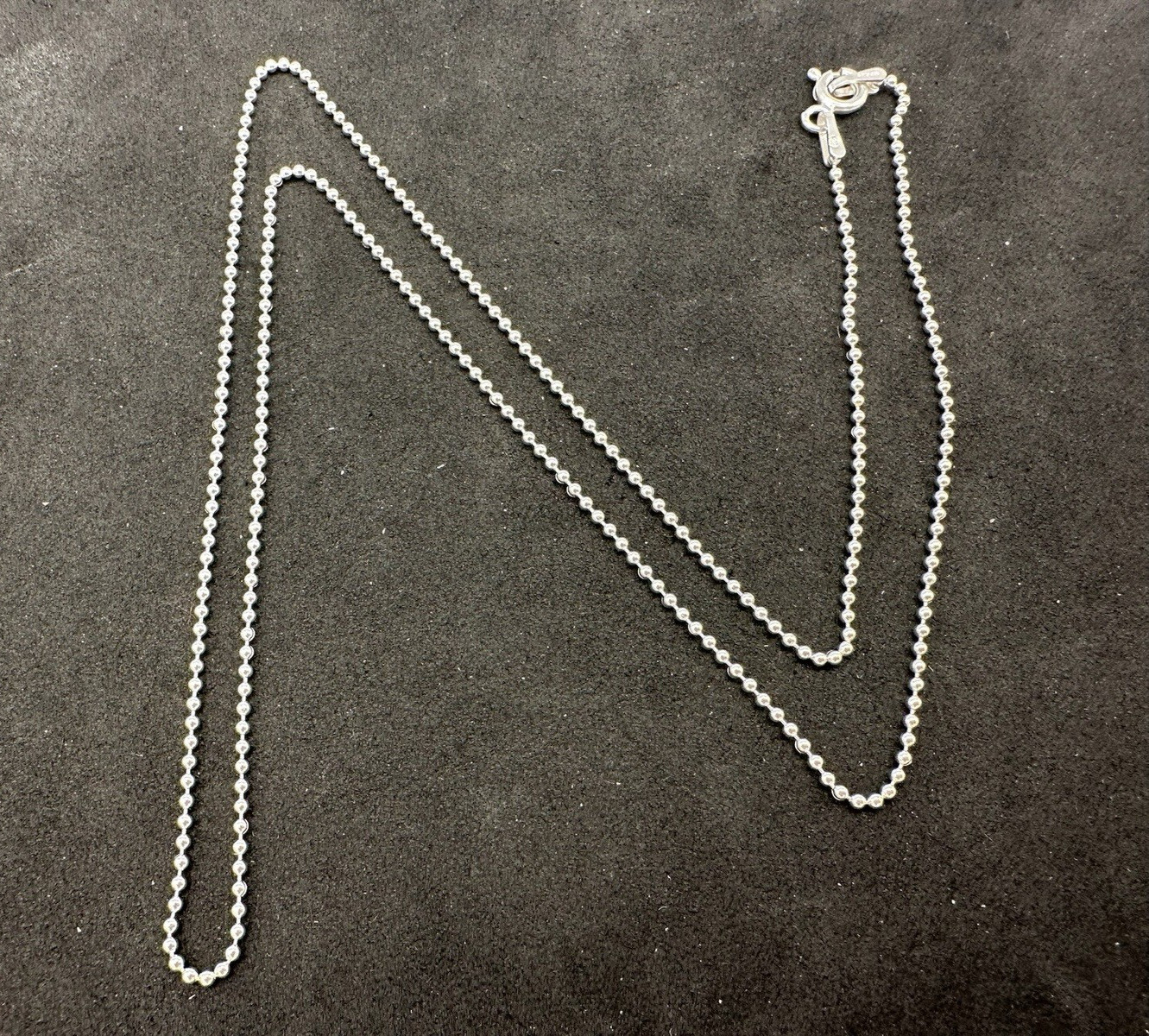 1.87g Made in Italy Sterling Silver 925 Solid Round Ball Bead Necklace M 18 in