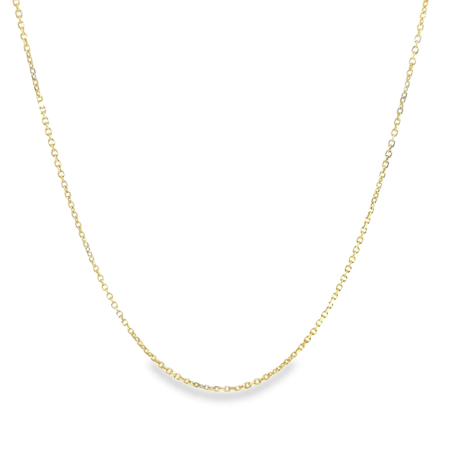 14K Solid Gold Cable Chain Necklace, 16 18 20 Inch, Dainty Gold Chain