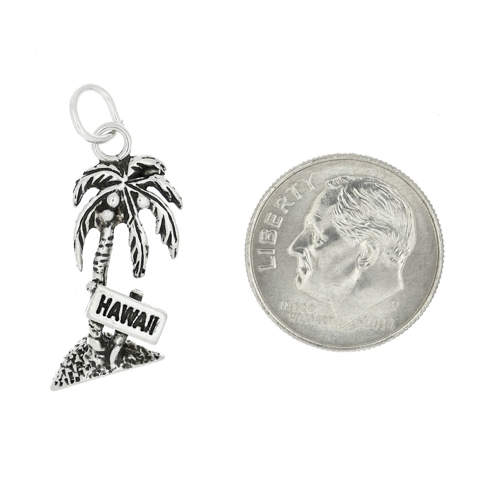Sterling Silver Hawaii Palm Tree Charm or Pendant