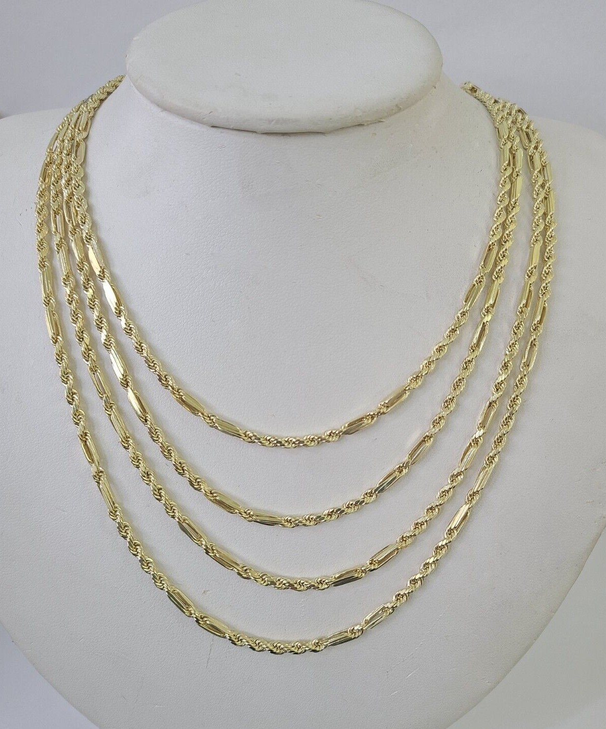 Real 10k Milano Rope Chain Necklace Yellow Gold 3mm 18″ 20″ 22″ 24″