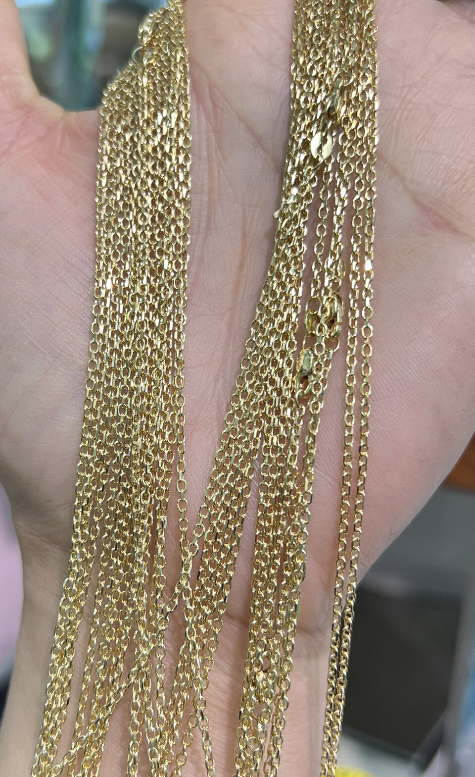 18k Solid Yellow Gold Anchor Chain Necklace for Unisex Kid Adult